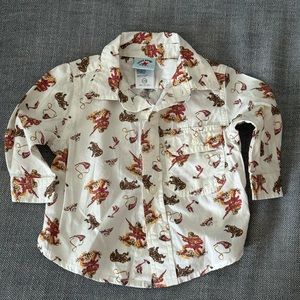 Lucky Brand Baby Unisex Button down Long sleeve shirt